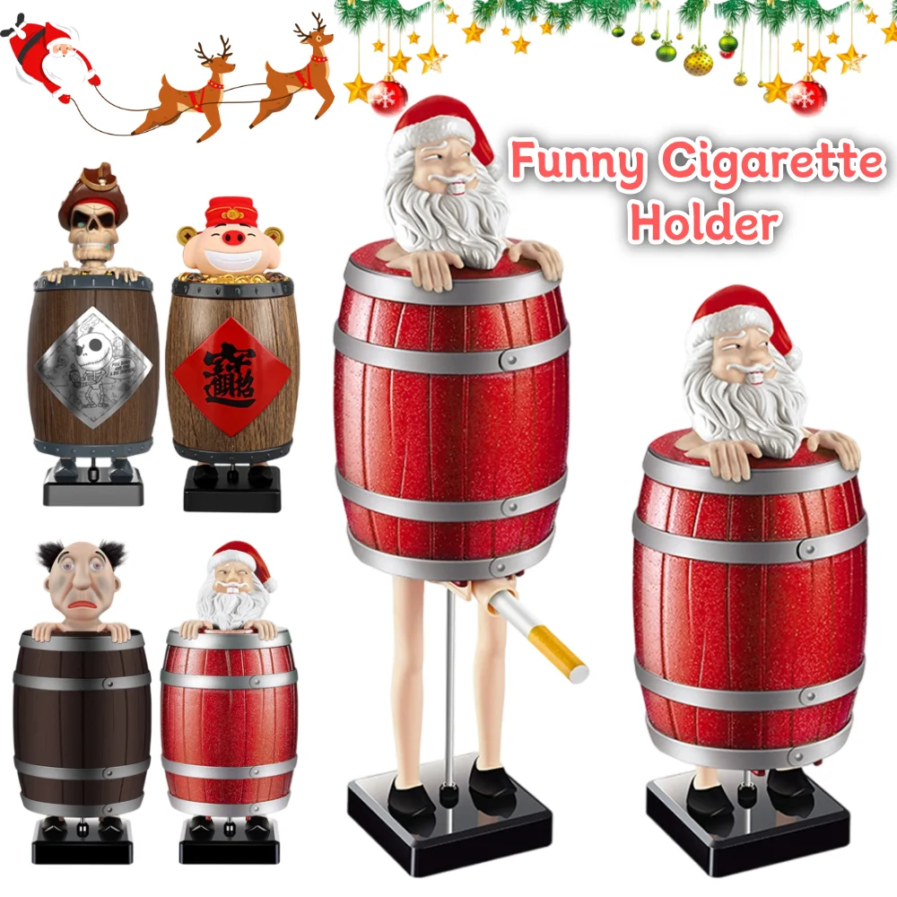 Automatic Cigarette Boxes Strange Uncle Santa Claus Cigarette Dispenser Case Spoof Cigarette Storage Boxes Xmas Novelty Gifts