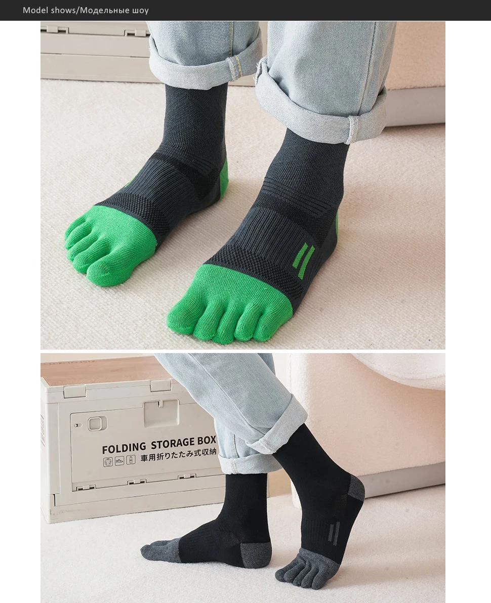 1/4 Paar kurze Zehensocken, Sport-Mann-Kompression, Baumwolle, schweißabsorbierend, jung, lässig, antibakteriell, atmungsaktiv, 5-Finger-Socken – Detail 4