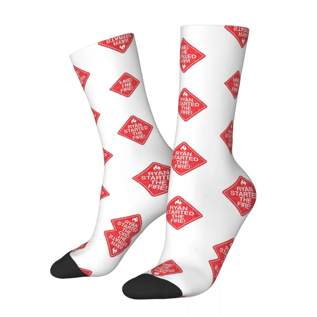 Ryan Started The Fire The Office TV Kawaii Socks Hiking Cartoon Pattern Socks