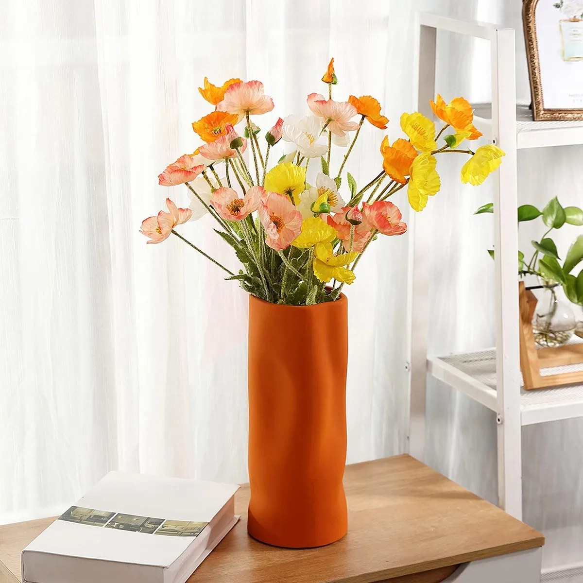 Confezione da 8 fiori artificiali fiori di papavero di seta per la decorazione domestica Bouquet festa di nozze fiore finto, composizione floreale