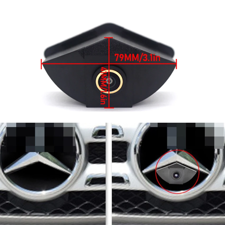 Golden FishEye lens AHD 1080P Car Front View Logo Camera For Mercedes Benz Vito Viano A B C E GL SLK GLK SL ML GLA GLC GLE Class