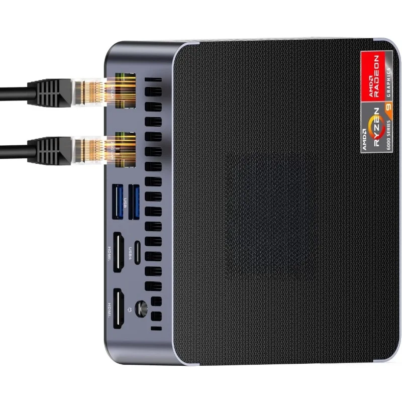 

Mini Gaming PC Dual LAN, AMD Ryzen 9 6900HX (up to 4.9 GHz), 16GB DDR5 4800 MHz 512GB M.2 NVMe PCIe SSD, Mini Desktop Com