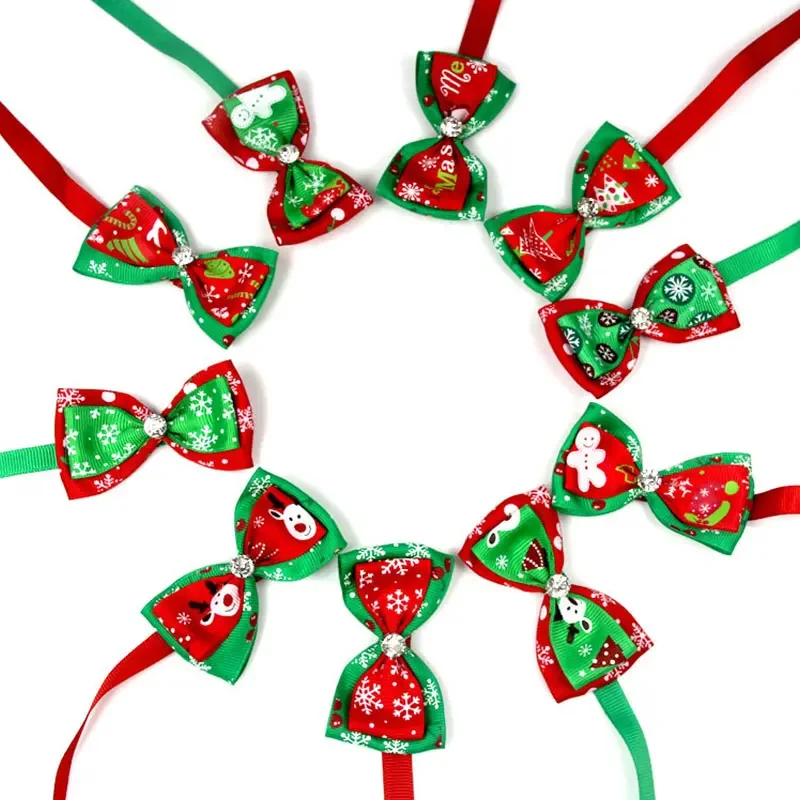 New Hot Sale Christmas Series Pet Bow Tie Pet Clothing Dog Cat Cute New Year Models Dog Hair Accessories  Pet Supplies