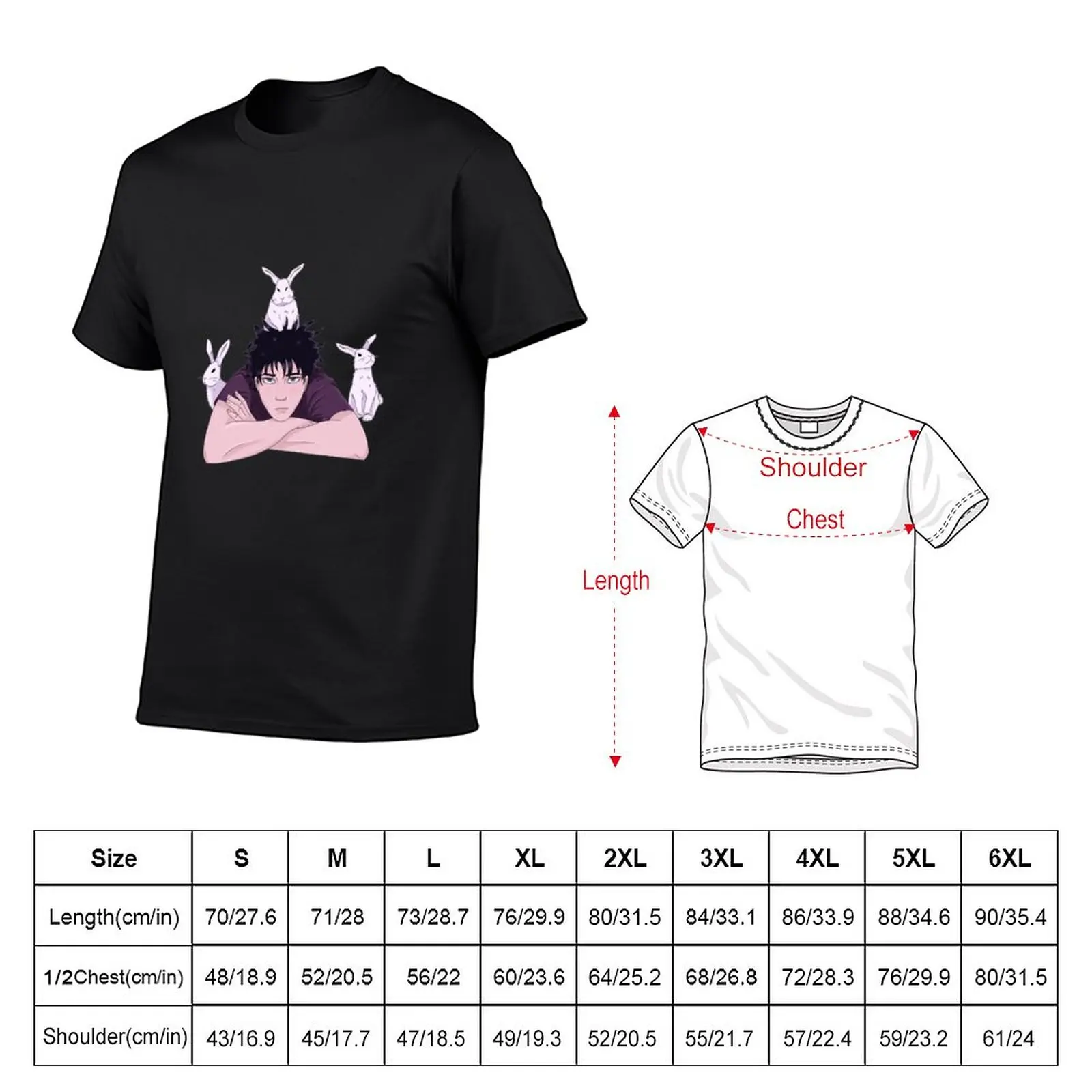 bunny fushi T-Shirt animal print shirt for boys anime mens t shirt