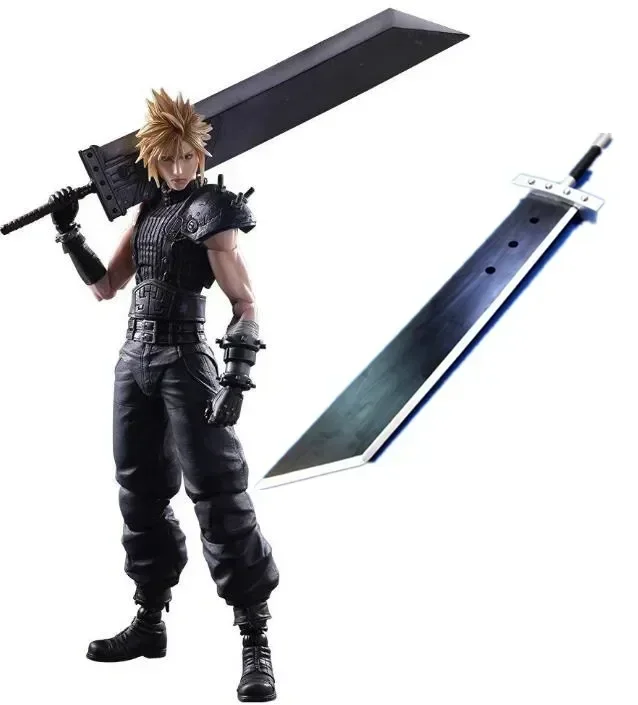 [Funny] 130cm Cosplay Anime Final Fantasy7 wooden Claude sword weapon wooden Sword model Costume party Anime show gift toy