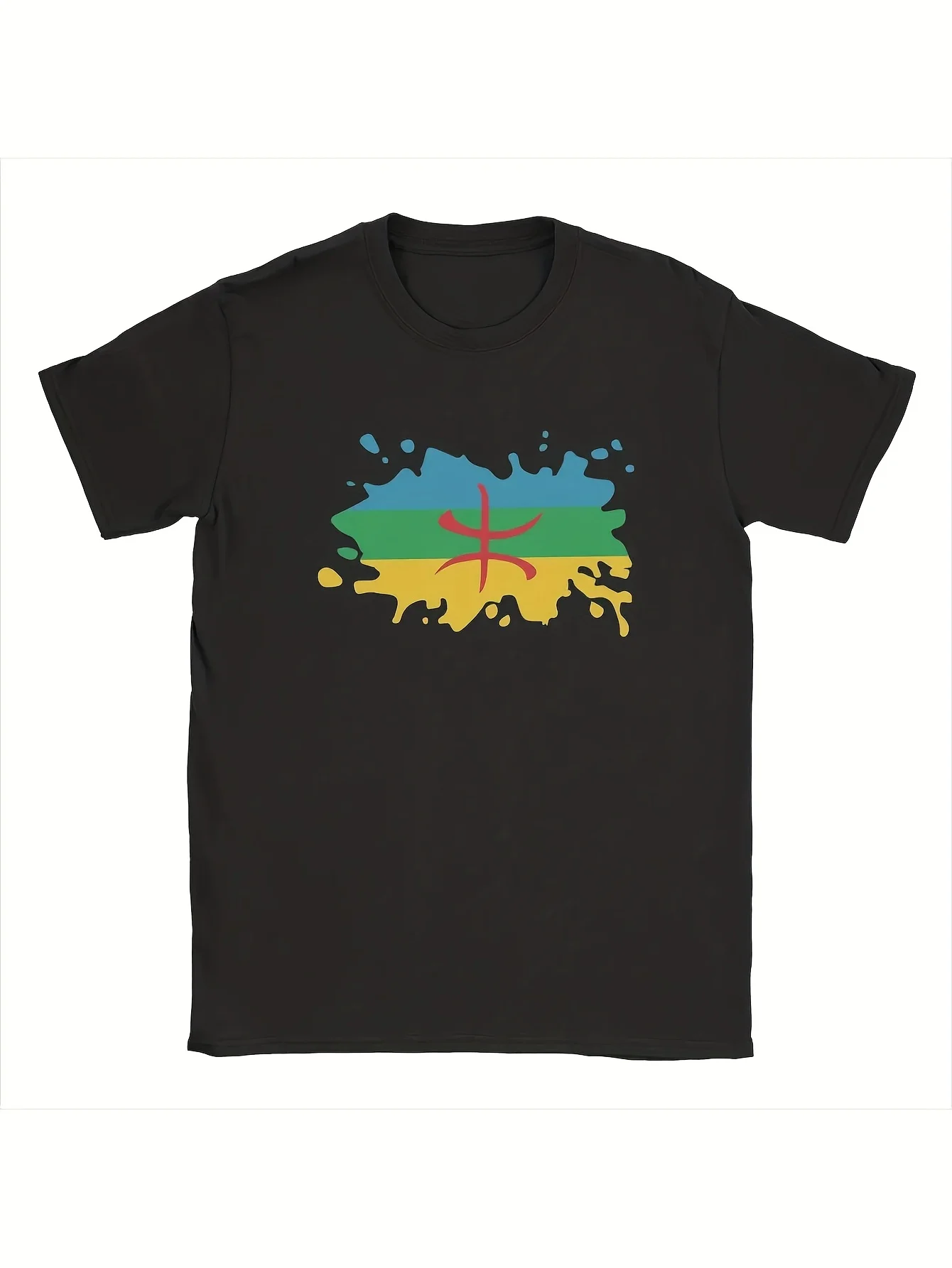 Новинка, футболка с берберским флагом Amazigh, мужские хлопковые футболки с круглым воротником, футболки с короткими рукавами North Africa Tifinagh