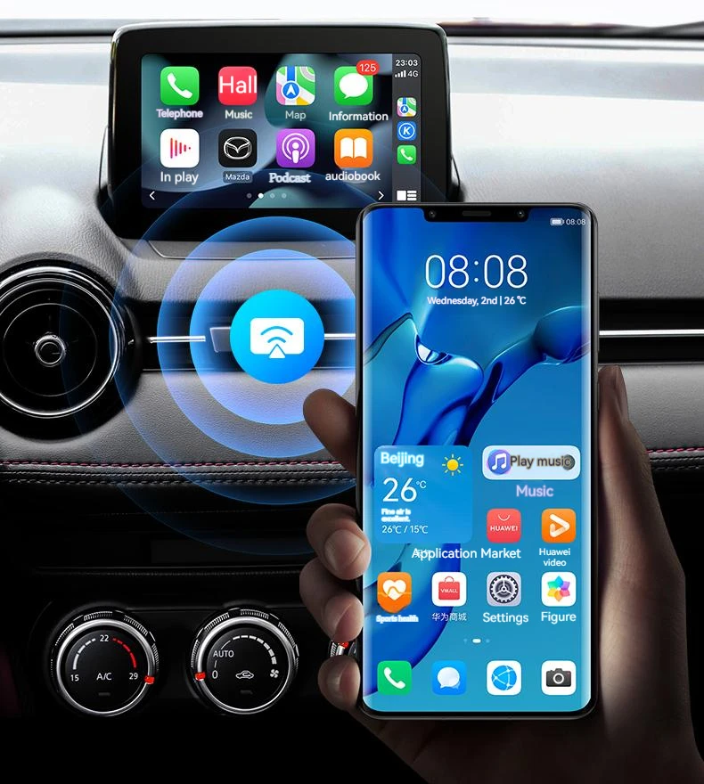 Type-c Fast Charging Bluetooth Wireless Apple CarPlay Android Auto Adapter Hub OEM for Retrofit Mazda 2 3 6 CX30 CX5 CX8 CX9 MX5 – Detail 9