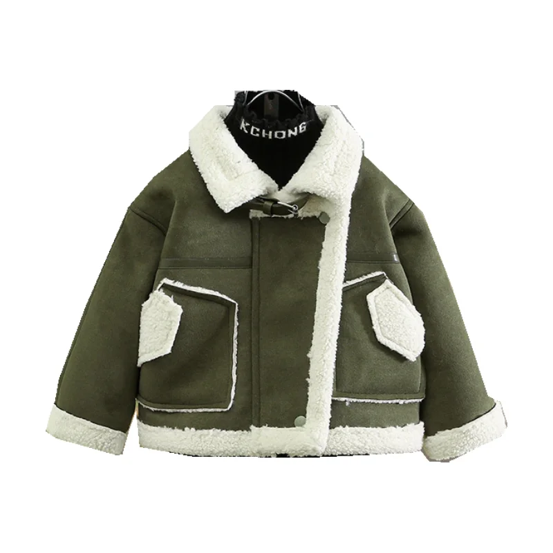 Boys Coat Jacket Cotton Windbreak 2024 Plush Warm Plus Thicken Spring Autumn High Quality Children\'s Clothing