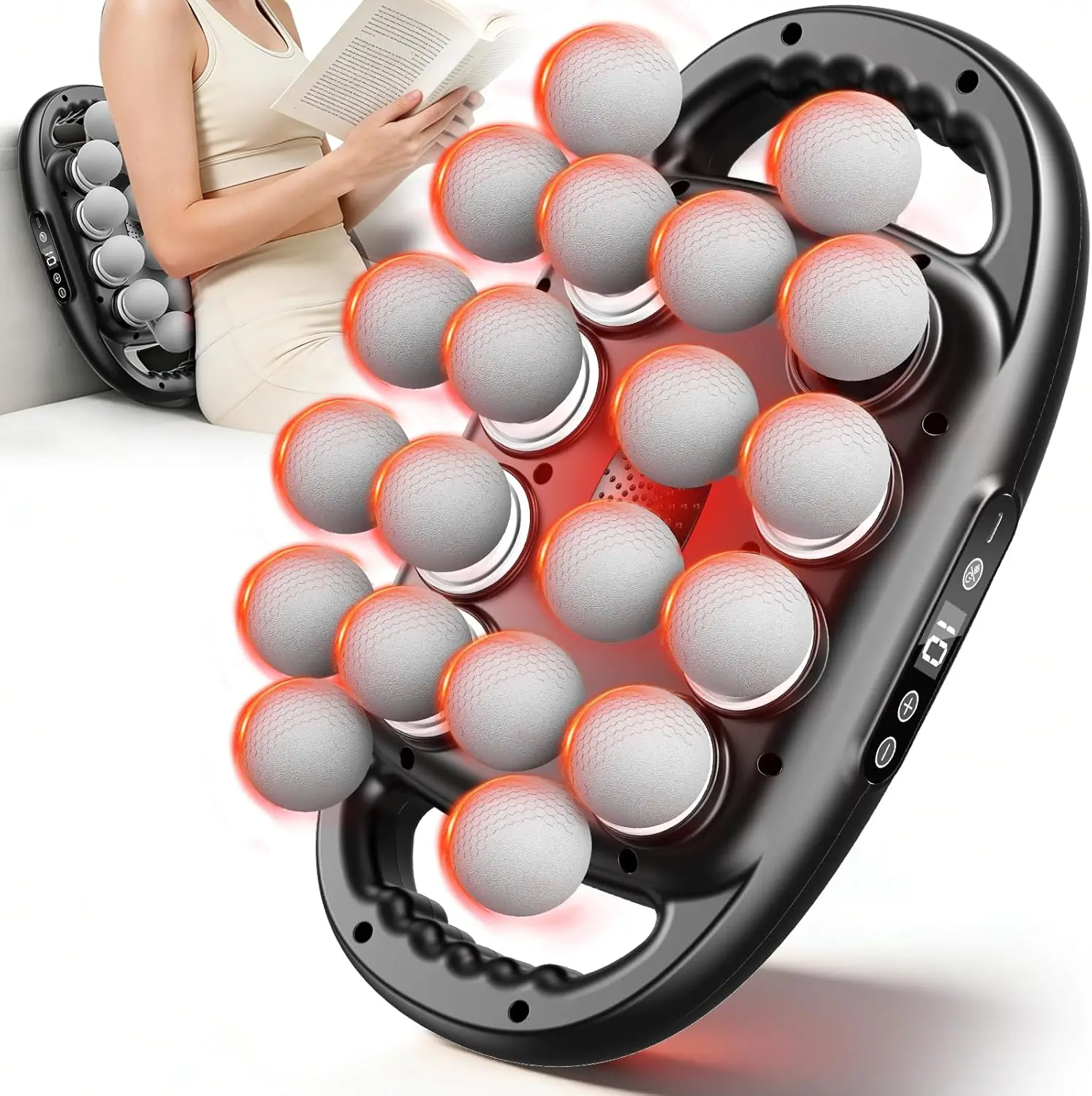 20-Head Deep Tissue Massage Gun, 9 Modes & Intensity Levels, Quiet Electric Muscle Massager for Body Relaxation