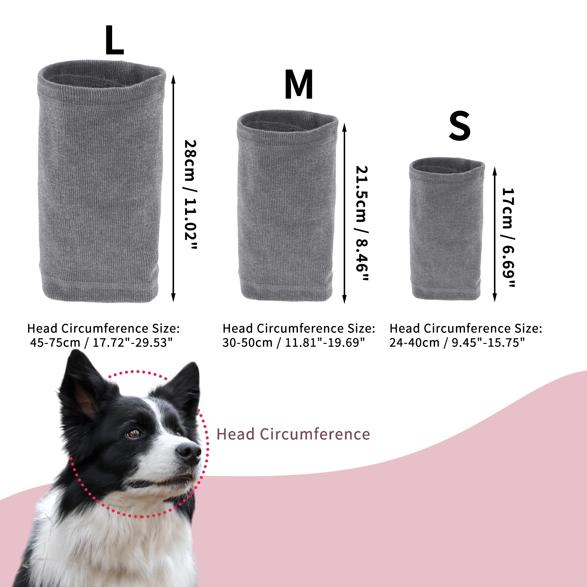 UXCELL Dogs Calming Band Dog Ear Cover Muffs Noise Protection for Grooming Supplies Casual Solid Elastic Cotton Fabric S M L