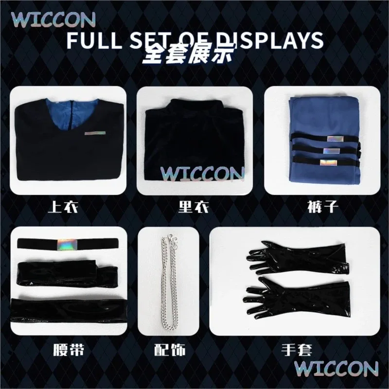 DY2025 Anime Alien Stage Ivan Peruka Cosplay Męska Czarna Smutna Uniform Okrągła 6 Alien Stage Ivan Strój Cosplay Kostium Karnawałowy na Imprezę O