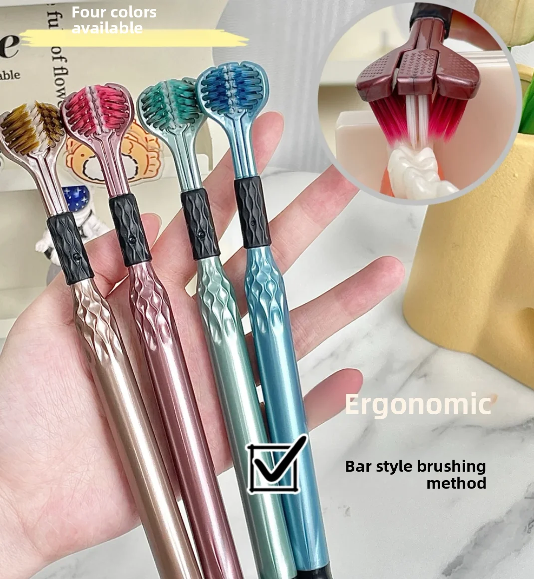 

3D Manual Toothbrush: 3-Side Wrapped U-Shaped Soft Toothbrush with Comprehensive Oral, Teeth and Tongue Cleaning Design