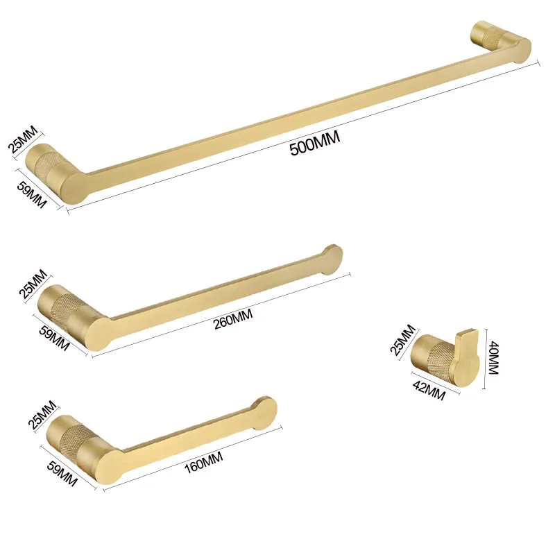 

Brass Brass Knurled Towel Bar Paper Towel Holder Single Clothing Hook Towel Ring Bathroom Bathroom Bathroom Pendant