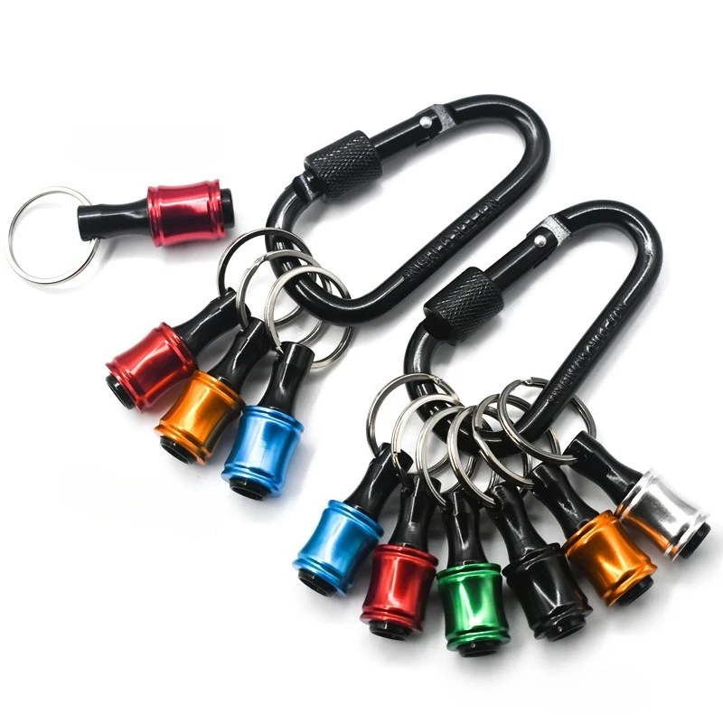 푸시 투 언락, 6개/세트 1/4 육각 샹크 알루미늄 합금 드라이버 비트 홀더 경량 퀵 체인지 익스텐션 바