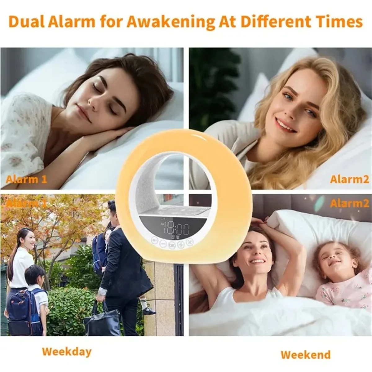 Fast！Sunrise Alarm Clock Wake Up Light Clock with Night Light Desk Clock for Heavy Sleepers Bedroom Sleep Aid