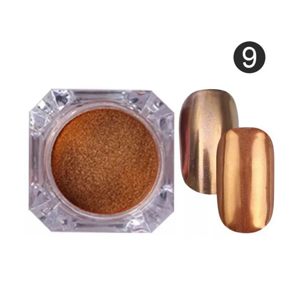 

9Pcs Shell Powder Nail Art Glitter Vivid Colors Easy Apply Natural Artificial Nails Mirror Nail Polish Rainbow Metallic Pigment