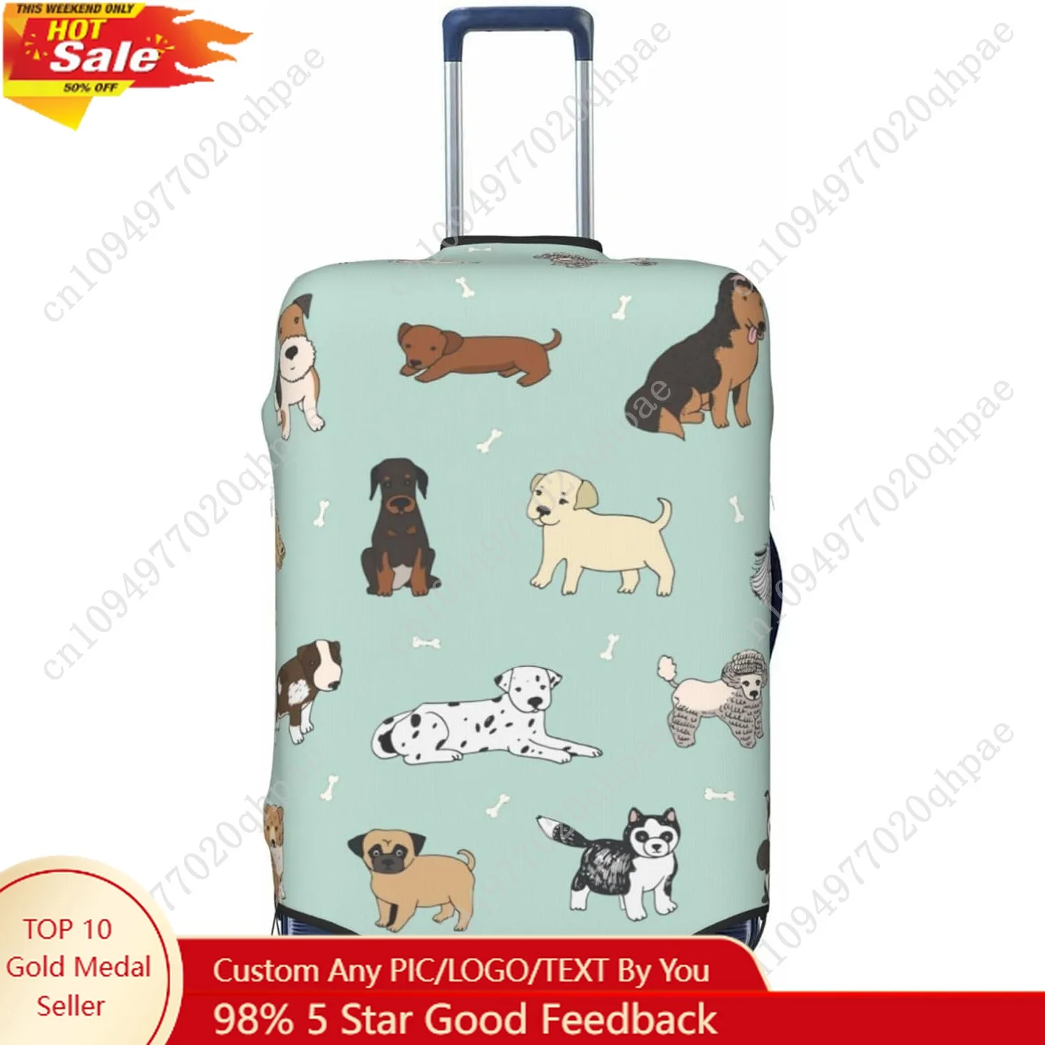 

Puppy Dog Cute Animals Luggage Suitcase Covers Elastic Washable Luggage Protector Travel Suitcase Protective Cover For Kid And A