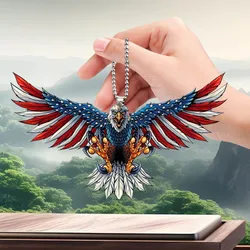 2D Acrylic The US American flag eagle KeyChain Handmade Souvenir Key Ring Gifts