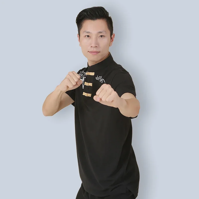 T-shirt And Pants Martial Arts Clothes  Tai Chi Uniform Cotton For Summer  Free match