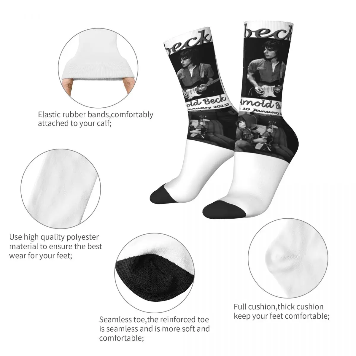 Jeff Beck Guitarist Band Fans Accessories Men Women Socks Flexible High Quality Middle Length Socks Comfortable Wonderful Gifts