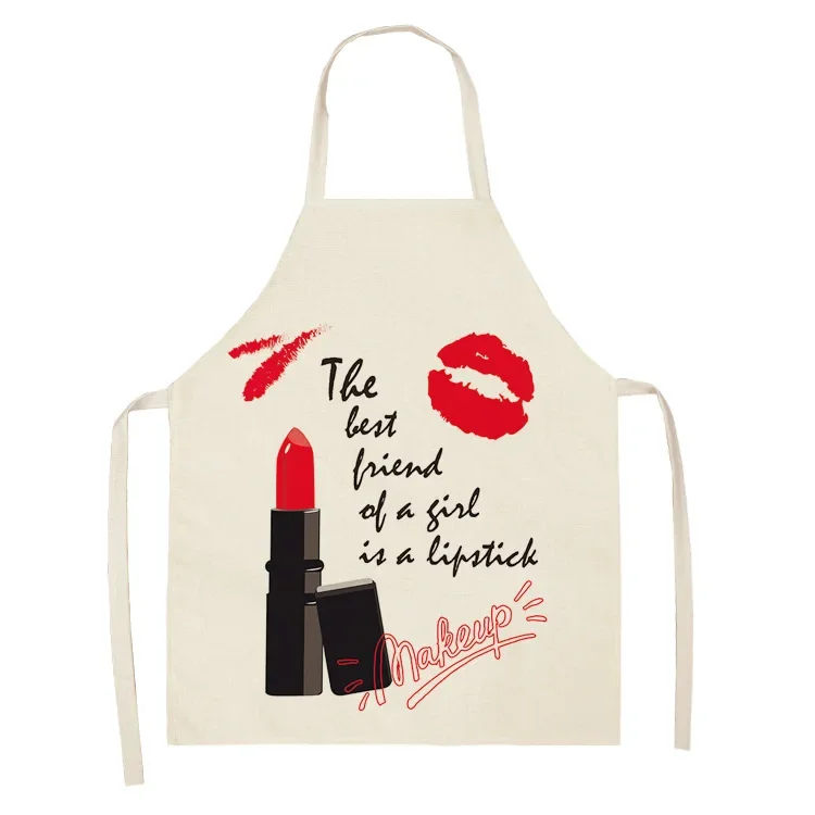 Nail Polish Lipstick Apron Kitchen Linen Aprons Bibs Cleaning for Aprons for Women Home Cooking Accessories Apron фартук Mandil