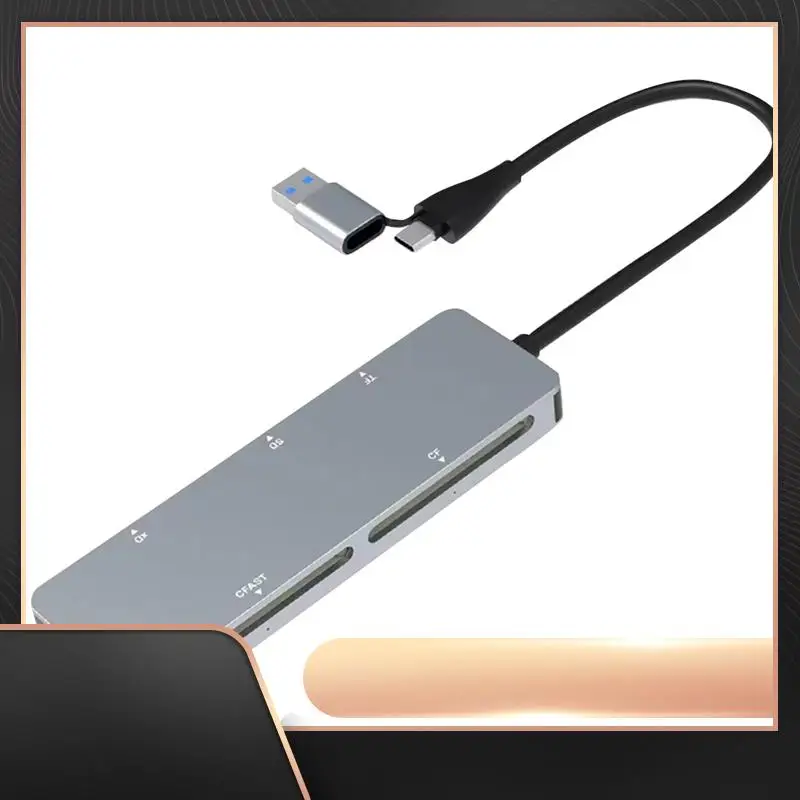 

5 In 1 Multi Memory Card Reader Type-C And USB A Cfast+XD+CF+SD+TF Reader Memory Card Adapter For Windows XP/7 Mac OS-N34R