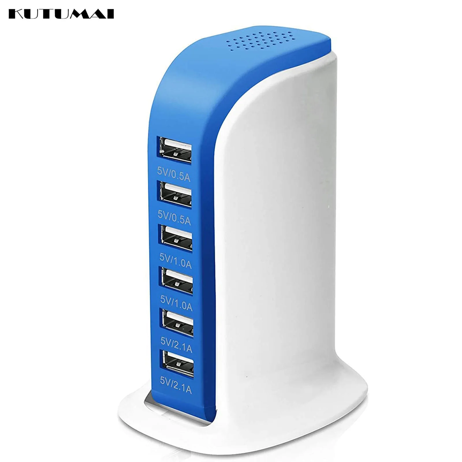 

6-Port USB Fast Charger Mini Multi USB Charging Station Compatible Different IOS/Android Devices Portable UK Plug Power Charger