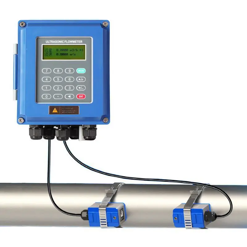 TUF-2000B ultrasonic flowmeter external clamp-on OCT pulse output 0.03 ~ ±10m/s ultrasonic water flowmeter DN50-DN700mm