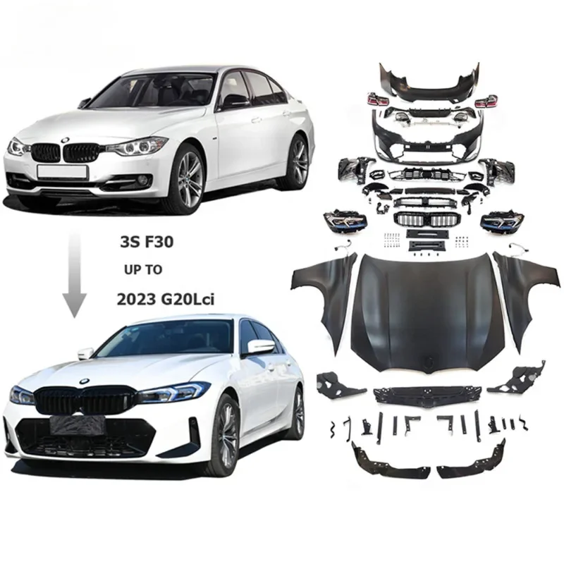 3 Series F30  F35 Upgrade to G20 LCI 2023 Style Body kit Headlight Fender Hood Car Bumpers Kit