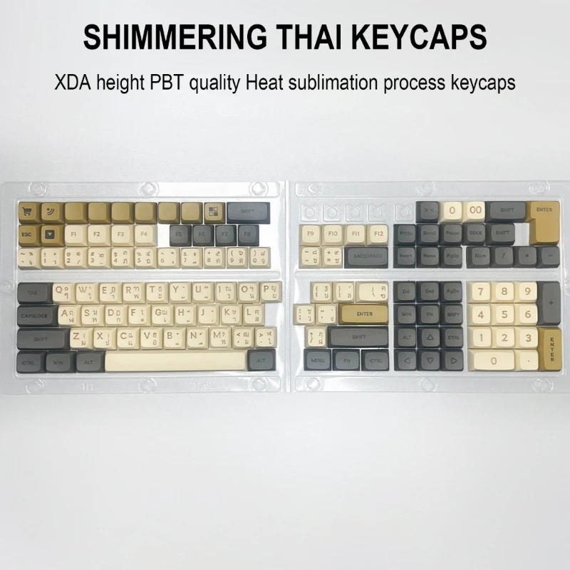 Thai Keycaps XDA PBT Keycaps Set for MX Switches, 61/64/68/75/87/98/104/108 Mechanical Keyboards Keycaps