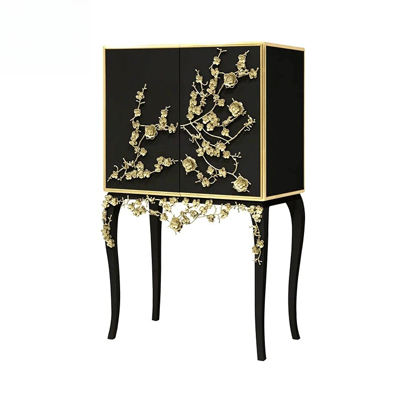 

art creative three-dimensional copper flower wine cabinet designer high-end villa luxury decoration cabinet