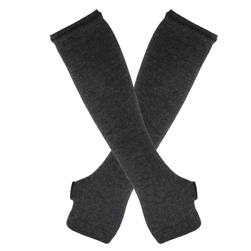 جديد طويل قفاز غطاء للذراع كلاسيكي وردي أبيض وأسود مخطط أصابع الكوع قفازات دفئا محبوك معصمه