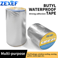 ZEXEF 1 Roll Butyl Tape Self-adhesive Waterproof Aluminum Foil Leak Plugging Color Steel Roof Leak Repahandwir Material Handwork