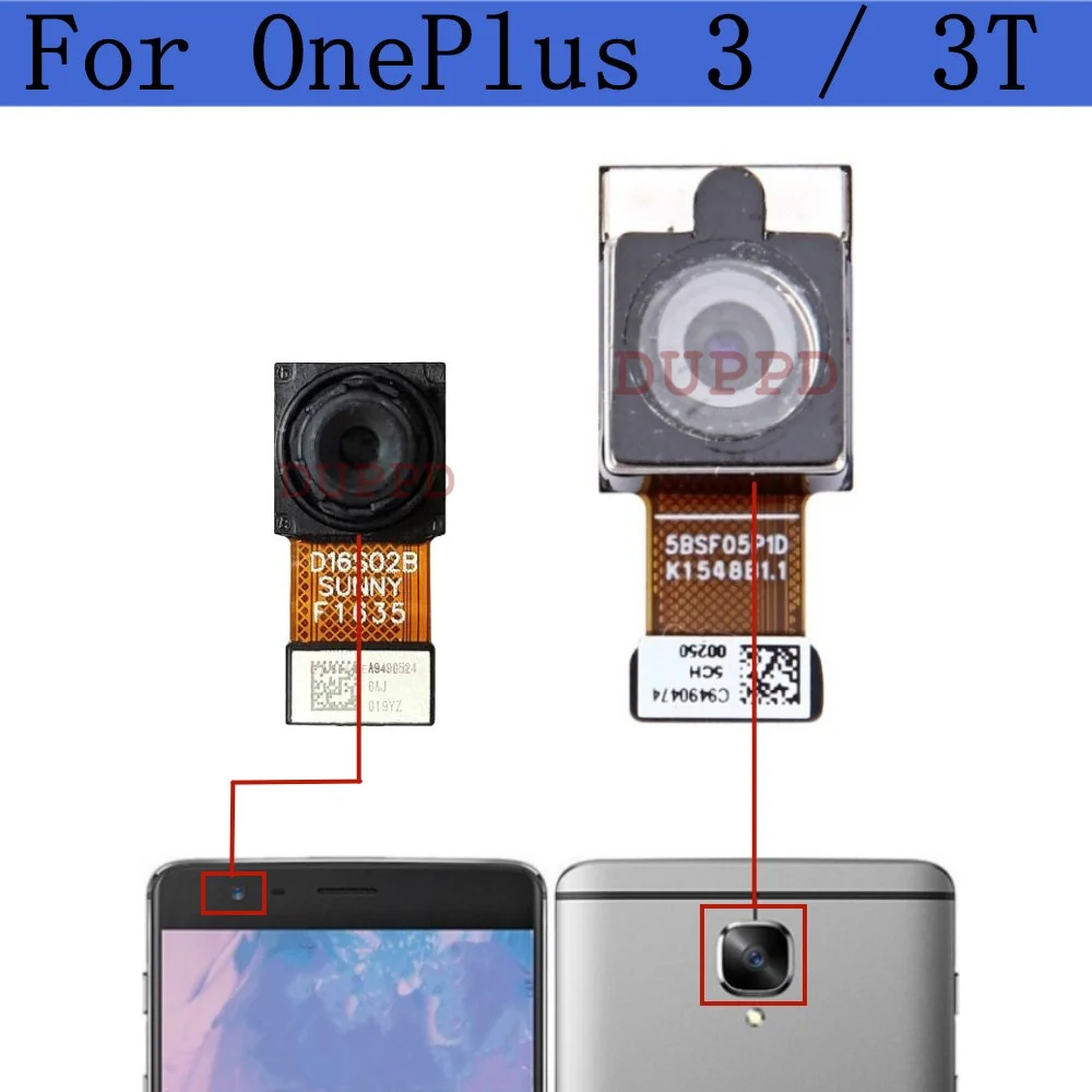 Front Rear Camera For OnePlus 1+ 3 3T A3000 A3003 A3010 Selfie Original Frontal Wide Backside Full Set Camera Module Spare