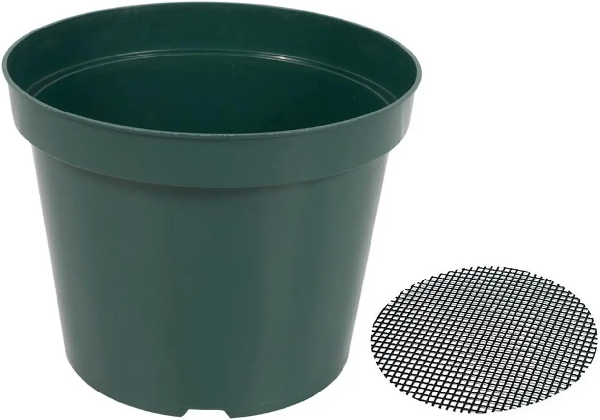 40 Pack 4 Inch Plastic Nursery Pots with Mesh Pads, Drainage Holes for Indoor/Outdoor Plants, Green