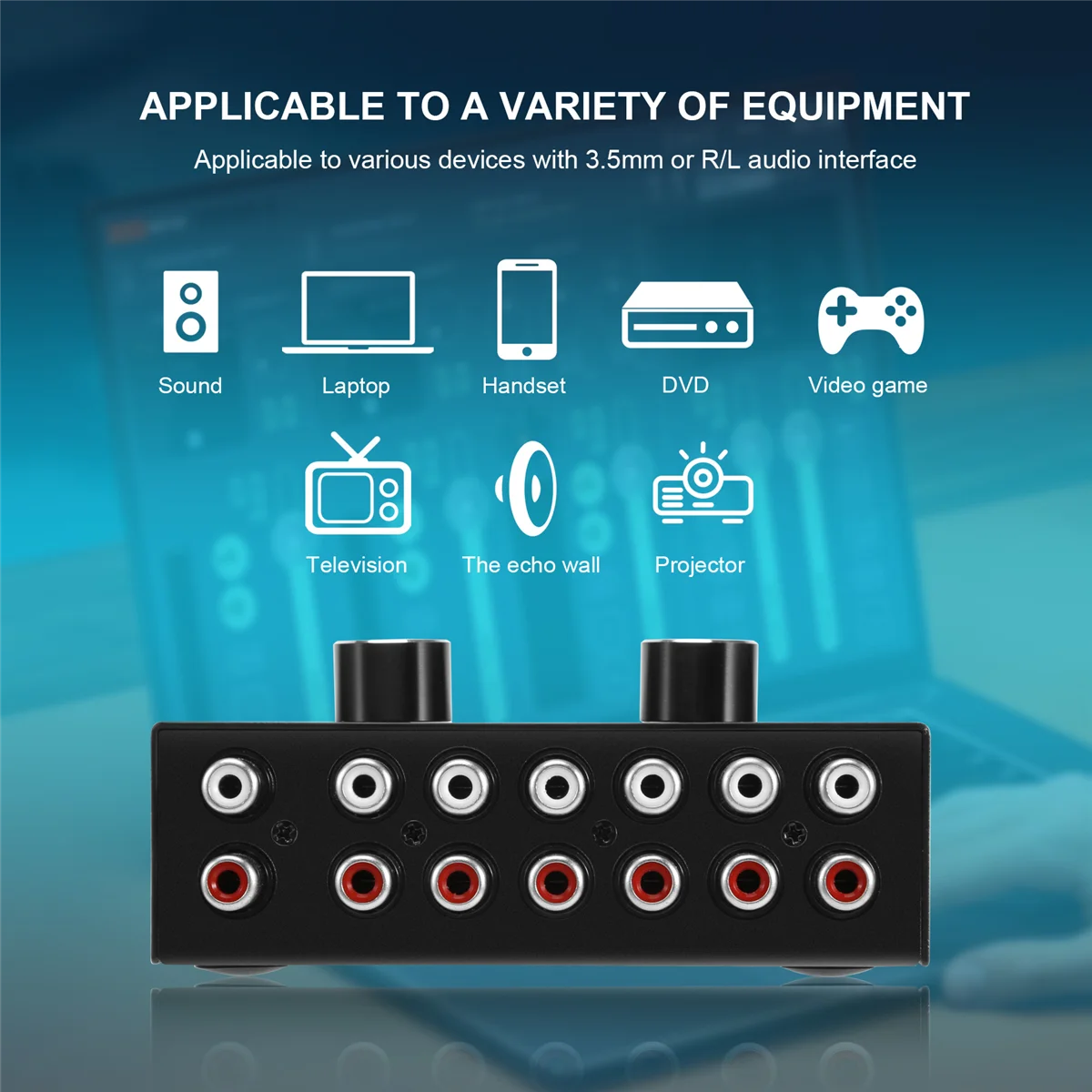 Imagem -06 - Stereo Audio Switcher com Botão Mute Portátil Rca Stereo Audio Switch Audio Splitter em lr