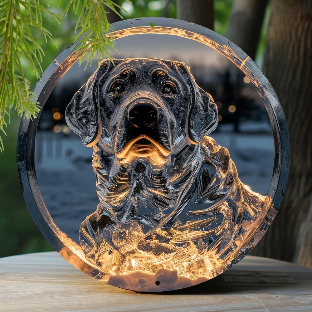 Spring Metal Sign Apartment Women Faux Ice Sculpture Window Decoration Sign Decoration Gift Labrador Retriever Theme Decoration