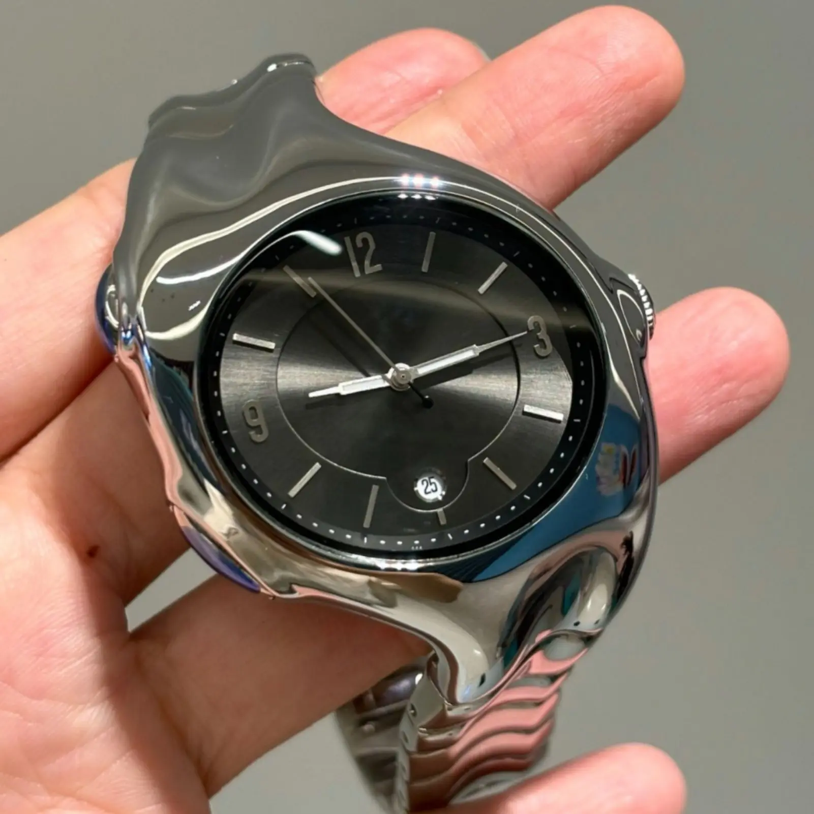 BENLYDESIGN X5000 Y2K Quartz Watch for Men Retro Futuristic Metal Wristwatch Unique Punk Style Fashion Gift