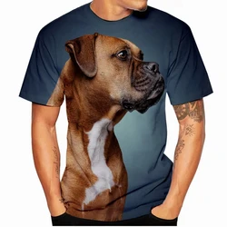 Funny T-Shirts Boxer Dog 3D Print Streetwear Men Women Fashion Oversized Short Sleeve O-Neck T Shirt Kids Tees Tops Man Clothing