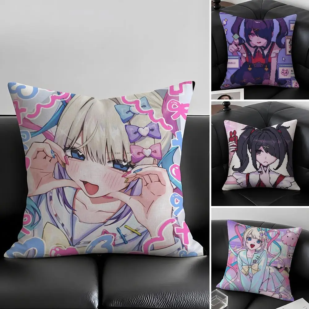 N-Needy Girl Streamer Overload-S Cushion Cover Natural Linen Pillowcase Set, All-in-One Decor for Sofa, Bedroom & Chair