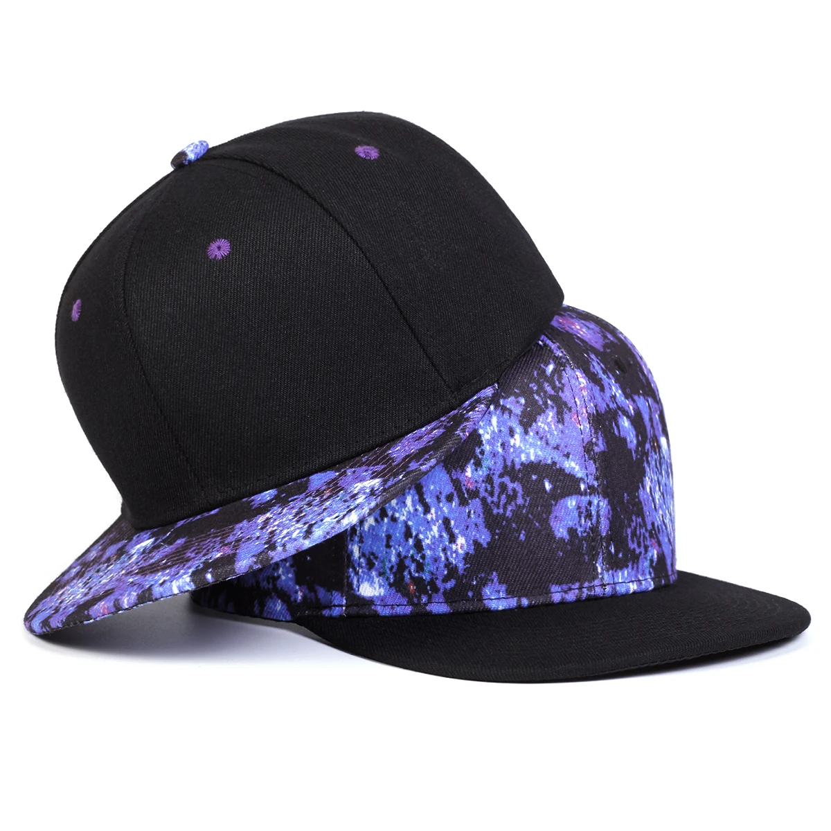 Unisex Purple starry sky printing Hip-hop Hats Fashion Spring Autumn Outdoor Adjustable Casual Baseball Caps Sunscreen Hat