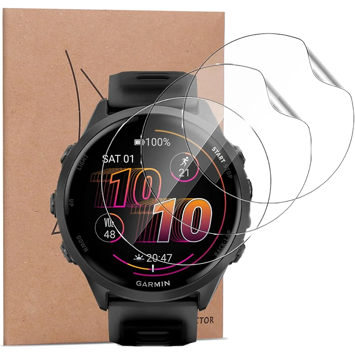 3pcs Protective Film For Garmin Forerunner 570 Watch Screen Protector TPU HD Clear / Composite Membrane Screen Film