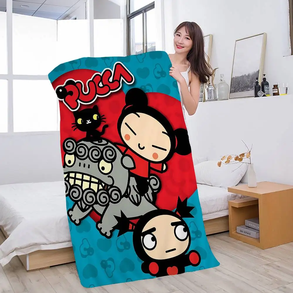 Animation Pucca Cate Microfiber Beach Towel Absorbent Quick dry Soft Yoga Swimming Resort Mountain Climbing Towel