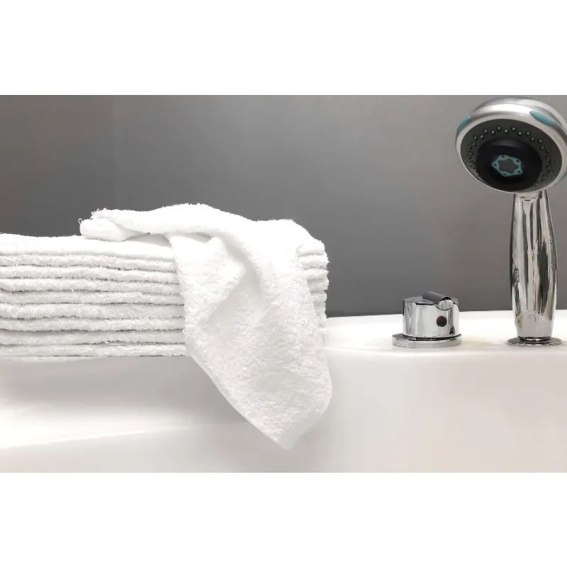 18-Pack White Washcloths，100% Cotton，Quick Dry