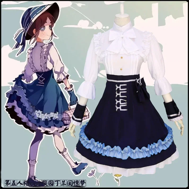 A Zhomecos Identity V Cosplay Costume Gardener Emma Woods Costume Cosplay Sweetie Lolita Dress Party Daily Dress Costume Full Se