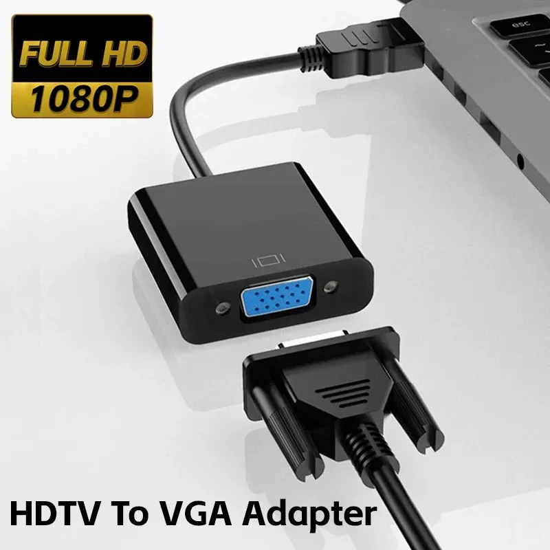 HDMI HDTV to VGA Cable Converter 1080P 60Hz HD Compatible Cable to VGA Adapter Digital to Analog for Computer Laptop