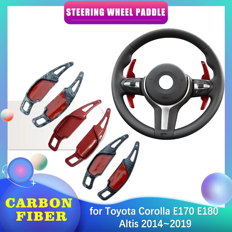

Car Steering Wheel Paddle for Toyota Corolla E170 E180 Altis 2014~2019 ABS Carbon Fiber Shifter Gear Shift Extension Accessories