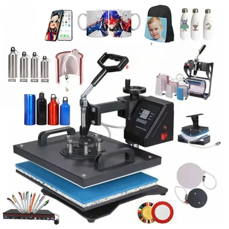 

Hot Sale 8 in 1 Combo Heat Press Machine Cup Mug T-shirt Printing Machine
