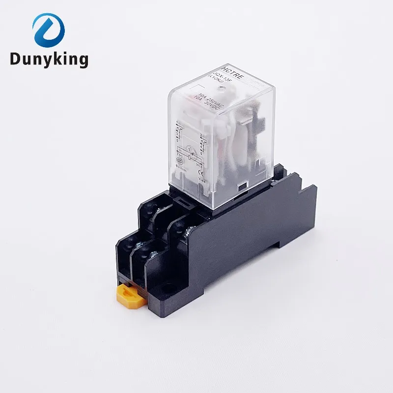 JQX-13F HH62P High power Relay Coil General DPDT Micro Mini Electromagnetic Relay Switch with Socket Base AC110V220V DC12V24V5A