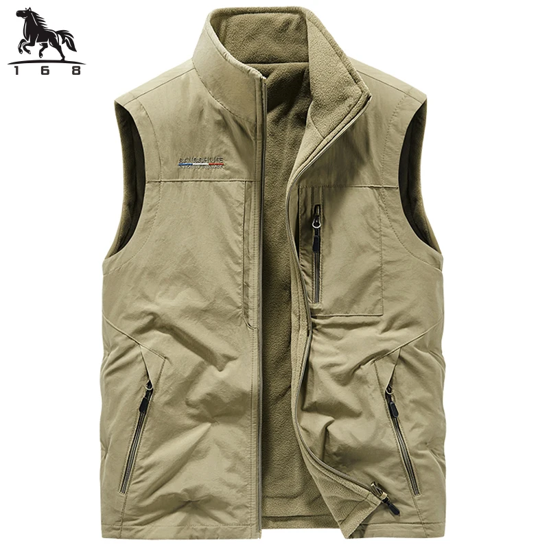 

Мужской осенний жилет с флисовой подкладкой, новый, для мужчин среднего возраста, повседневный деловой жилет